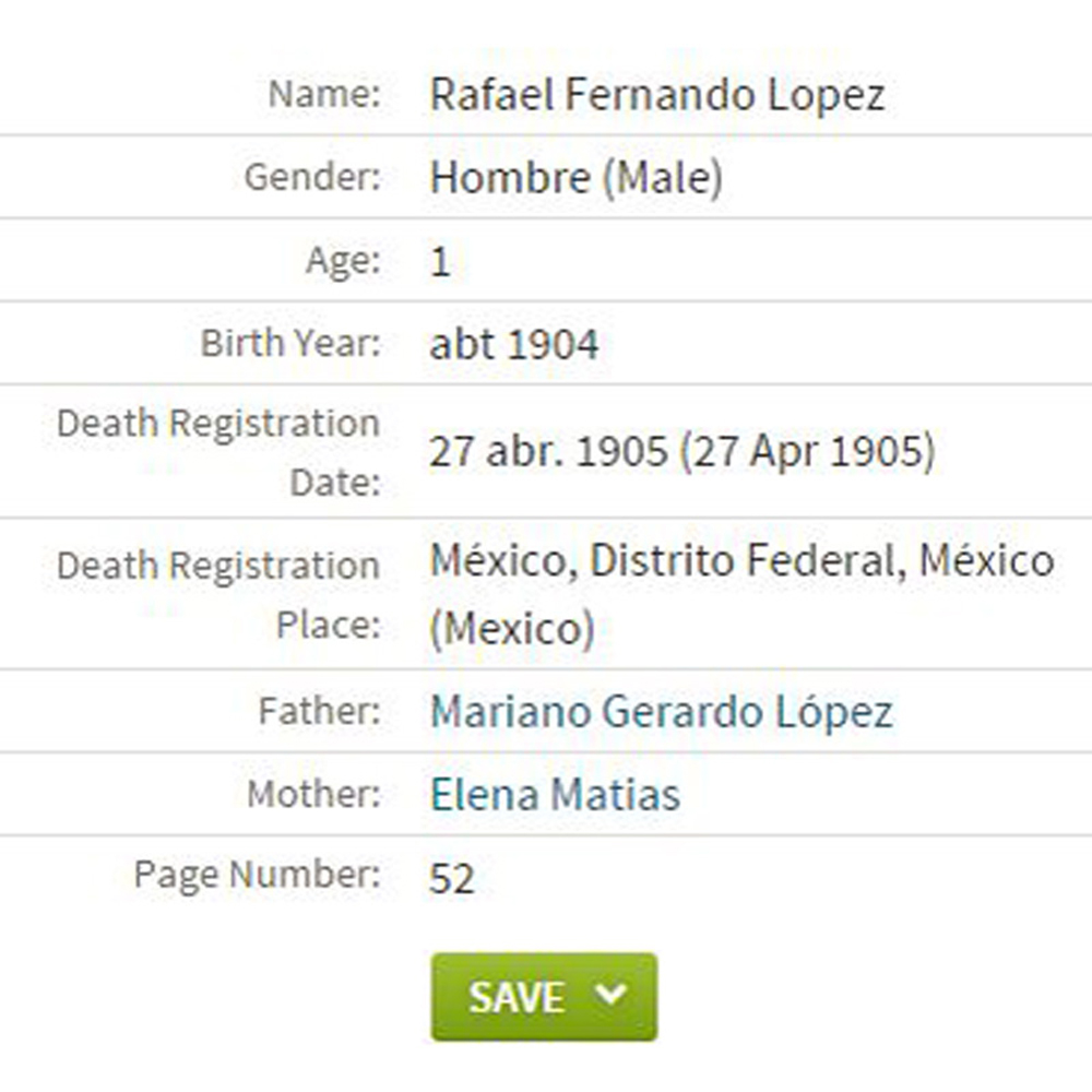 Death of son Rafael 1905