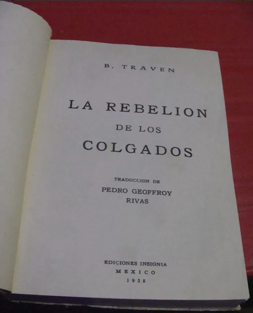 title page for La Rebelion de los Colgados 1938