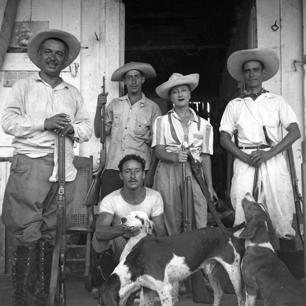 Esperanza Lopez Mateos in hunting group in Southern Mexico