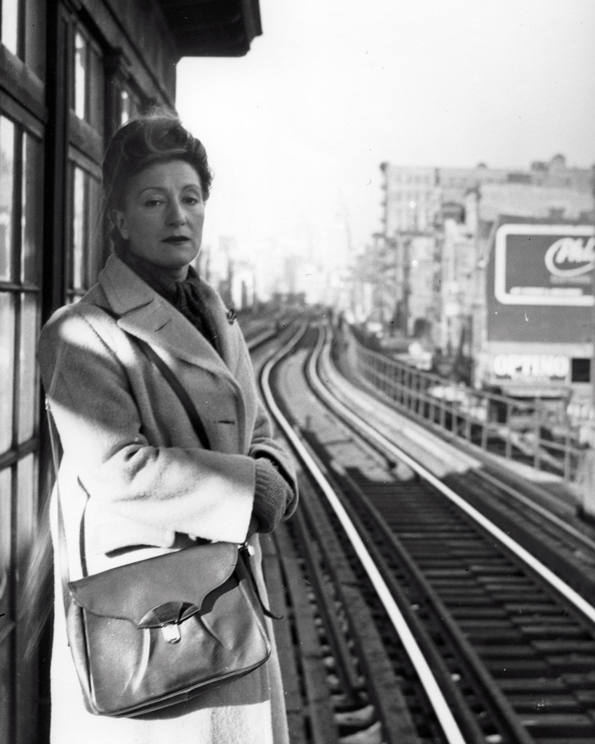 Esperanza Lopez Mateos in New York city 1947 standing at train station