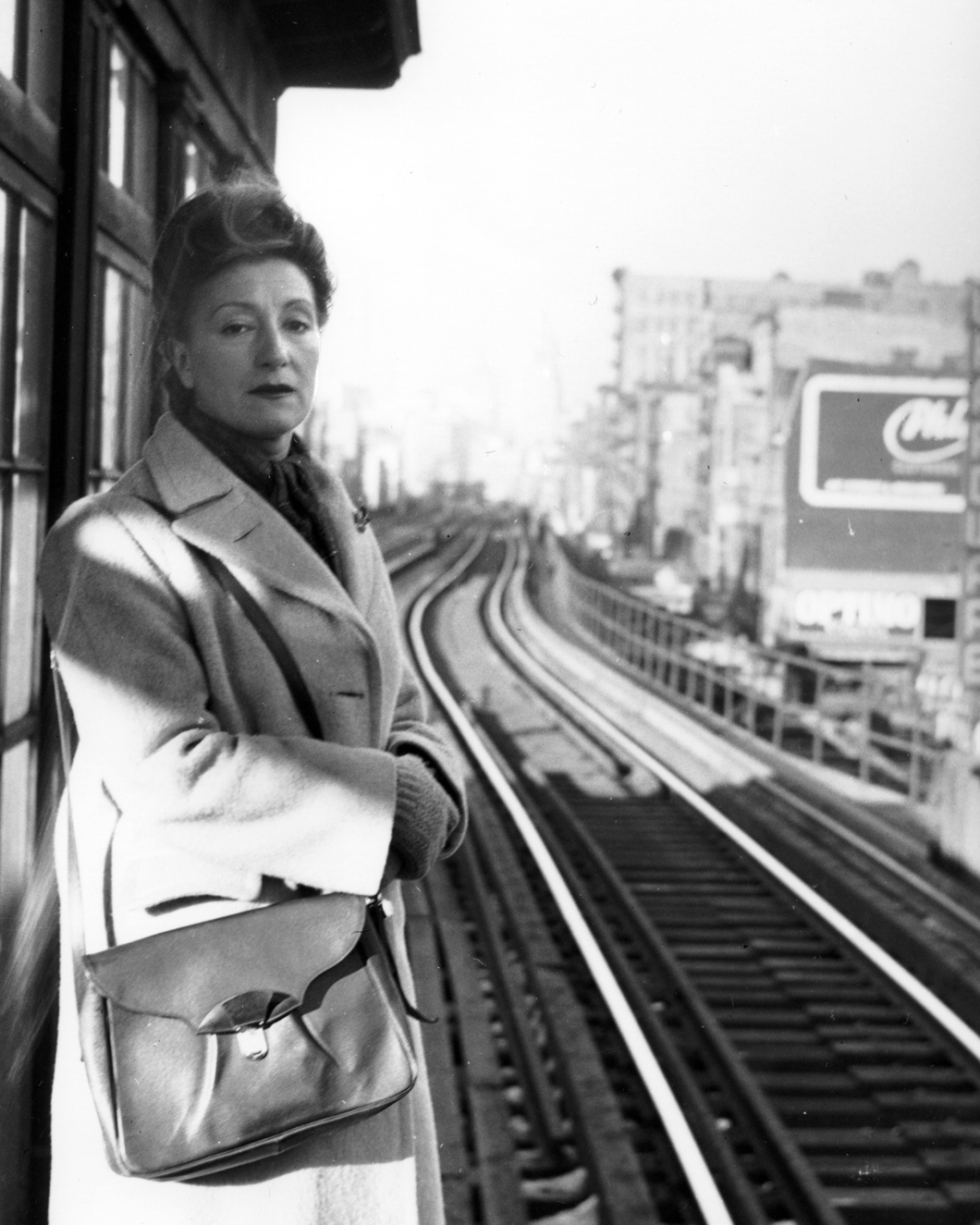 Esperanza at train track siding looking sad Jan 1947