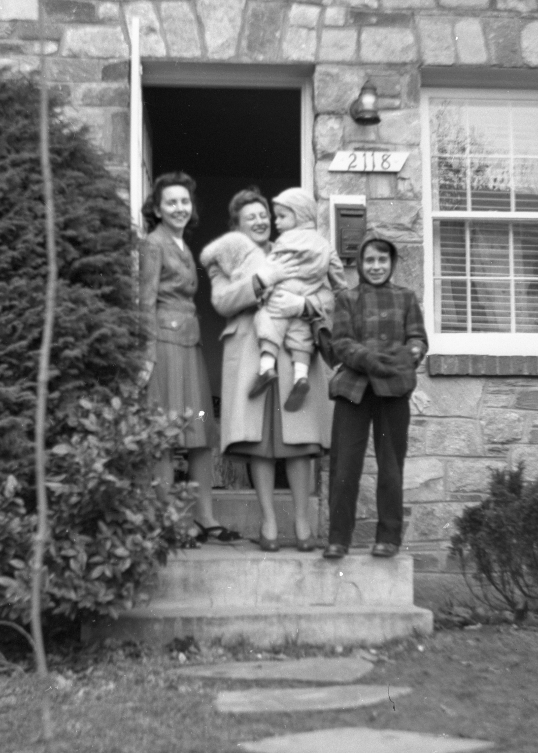 Esperanza with Henry's sister Caroline and her children at her house in Maryland Jan 1948