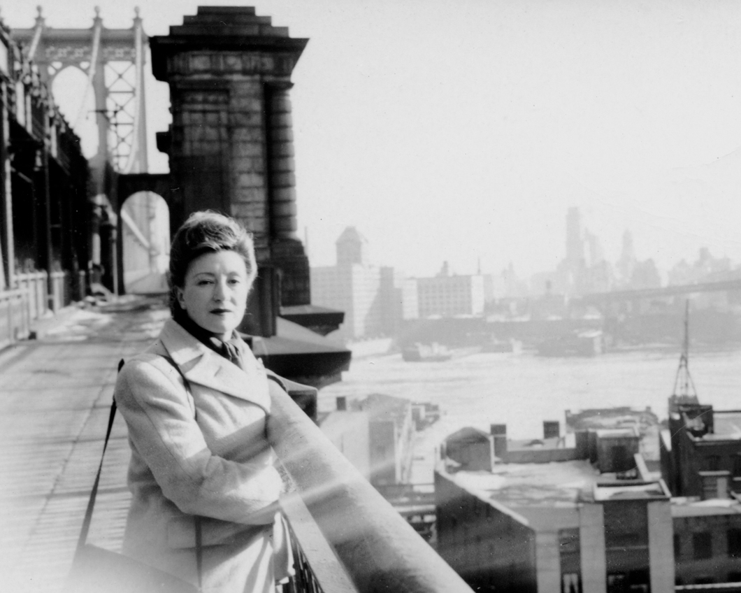 Esperanza Lopez Mateos on the Manhattan Bridge Jan 1947