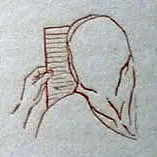 small illustration back of woman reading a letter