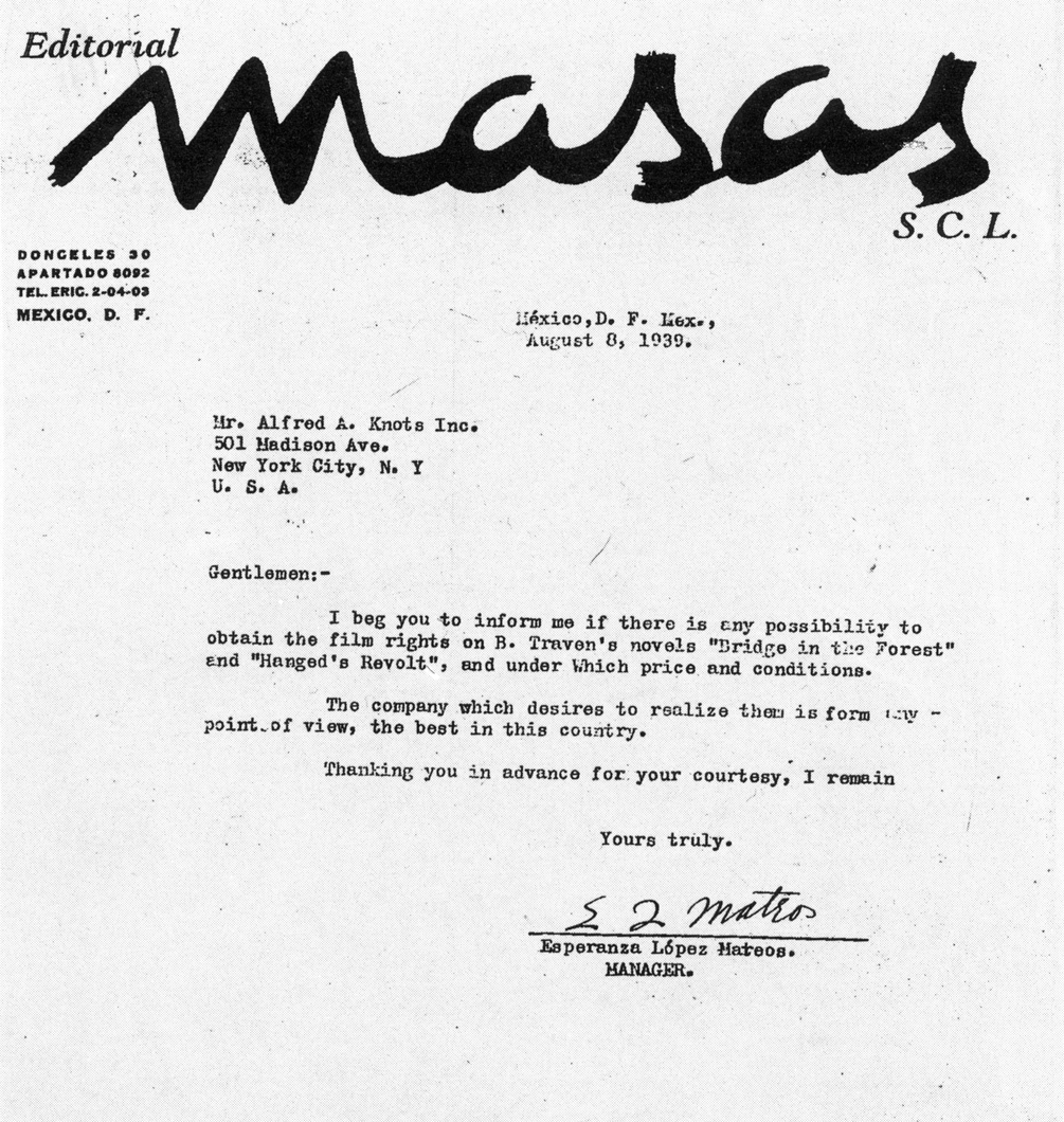 Editorial Masas letterhead