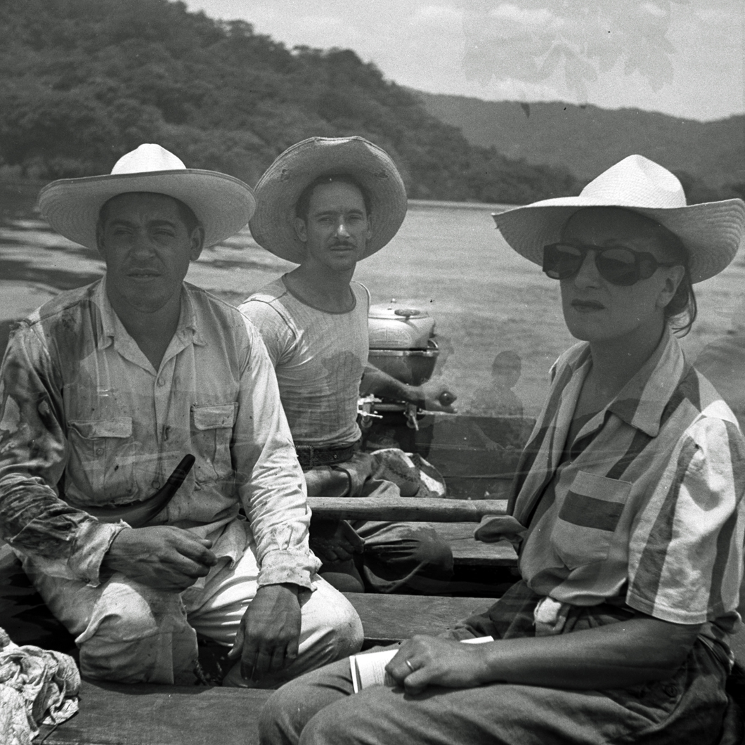 Esperanza with men in boat